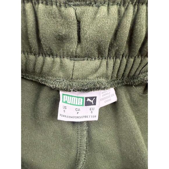 Puma Sweatpants Women S Green Baggy Wide Leg Elastic Waist Drawstring Pockets - Picture 3 of 6